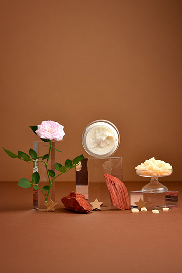 Crème nuit peaux sèches rose & cacao blanc